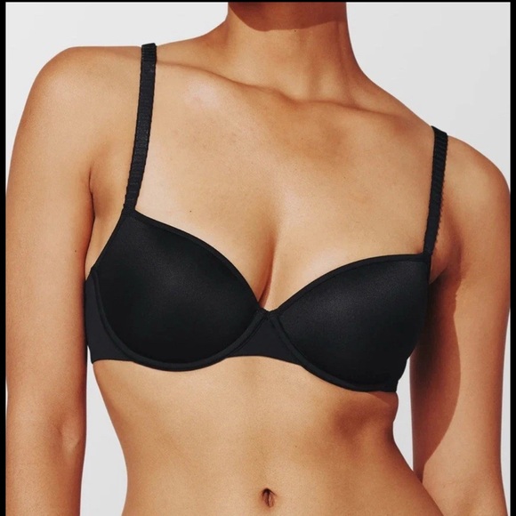 Thirdlove 24/7 Classic T-Shirt Bra Beige Underwire Bra Size 32C 1/2 Black - Picture 1 of 5